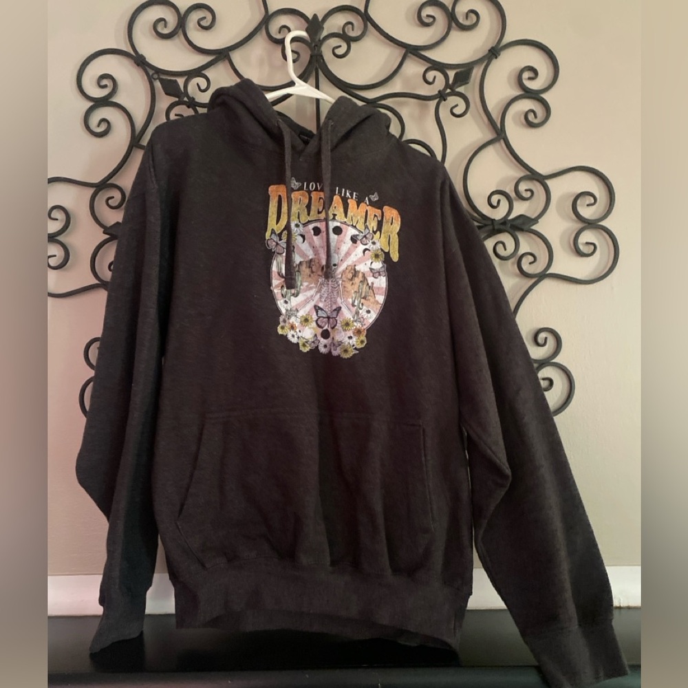 Black Graphic Hoodie. Large
